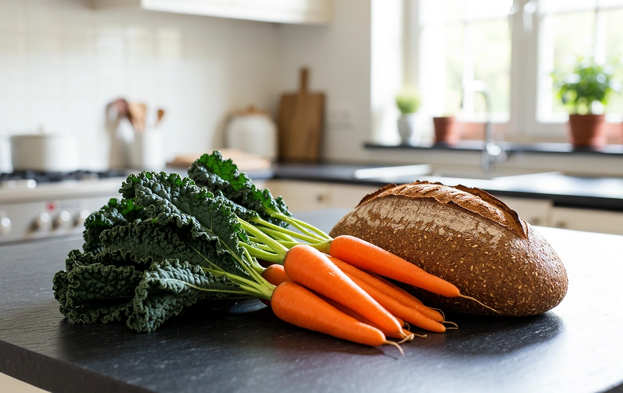 Frische gesunde Lebensmittel in einer Berner Küche